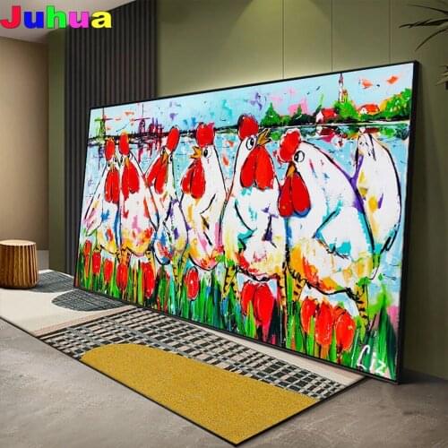 Abstract Animal Chickens 5d Diy Diamond Painting Cross Stitch Full Square Round Drill landscpae Diamond Embroidery home decor