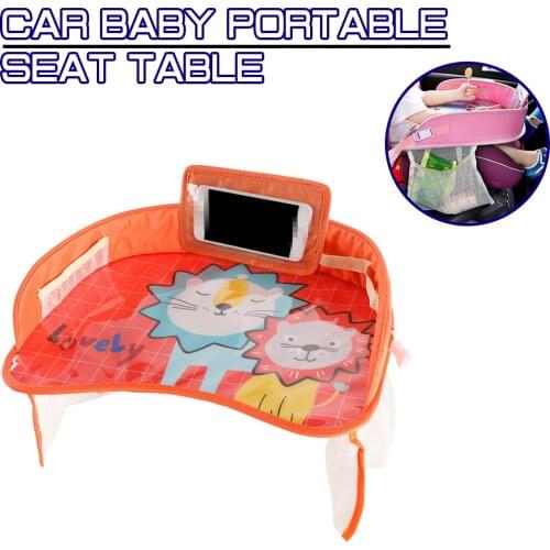 Car Portable Seat Chair Tray Toy Food Drink Cellphone Holder Baby Seat Table Multifunctional Cartoon Baby Child Kid Car Safety