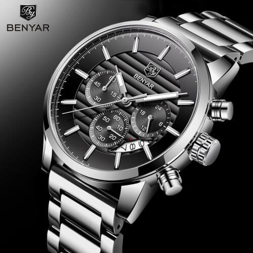 BENYAR2021 New Mens Watch Luxury Luxury All-steel Sports Casual Fashion Manipulator Bowl Watch Depth Waterproof Mens Watch