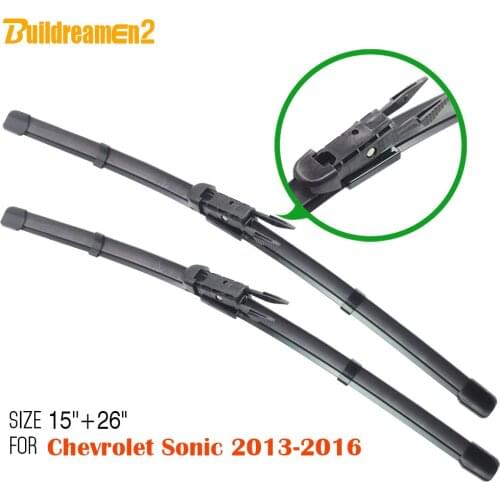 Buildreamen2 2Pcs For 2013-2016 Chevrolet Sonic Car Soft Rubber Bracketless Wiper Blade Windscreen Windshield