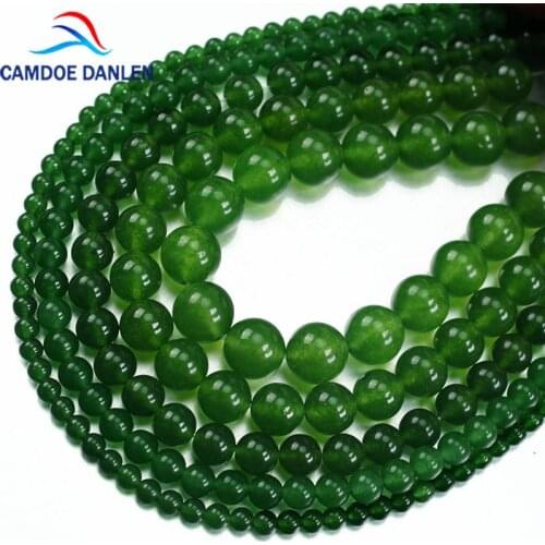 Natural Stone Taiwan Green Jades Beads For Jewelry Making Beads Bracelet DIY Bracelet Necklace 4 6 8 10 12mm Strand