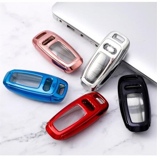 360° Protection TPU Car Key Case For Audi Key Cover Anti-wear Transparent Key Shell For Audi D A3 A4 B9 A6 C8 A7 S7 4K A8 D5 S8