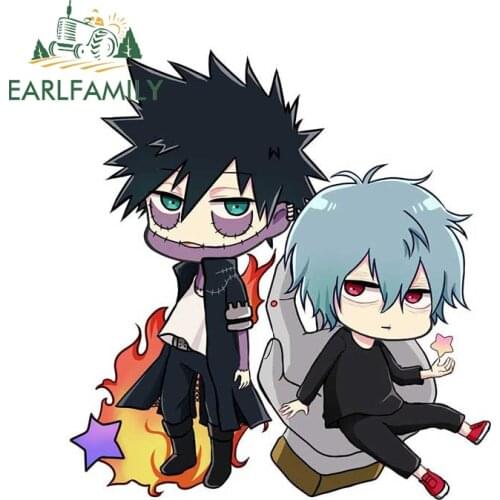 EARLFAMILY 13cm x 12cm for My Hero Academia Chibi Car Stickers Sunscreen Cartoon Decals Vinyl Surfboard Trunk Decor Car Label