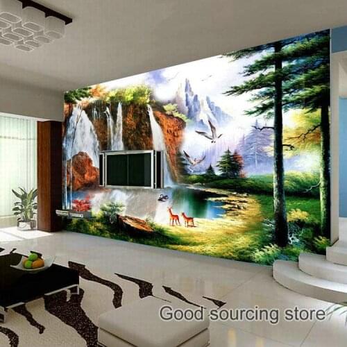 Hill river waterfall sight photo wallpaper