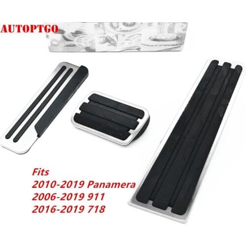 No Drill Car Styling Foot Rest Gas Brake Pedal Pad Cover Kit For Porsche Panamera 10-19 718 16-19 911 06-19