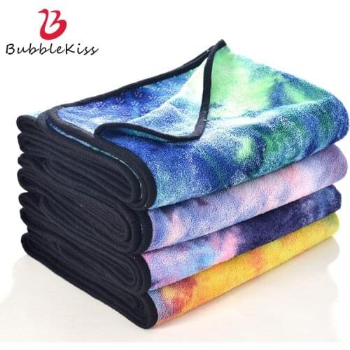 Bubble Kiss Yoga Mat Microfiber Blanket Tie-dye Non-Slip Beach Towel Quick-drying Yoga Fitness Mat Colorful Sports Towel Mat