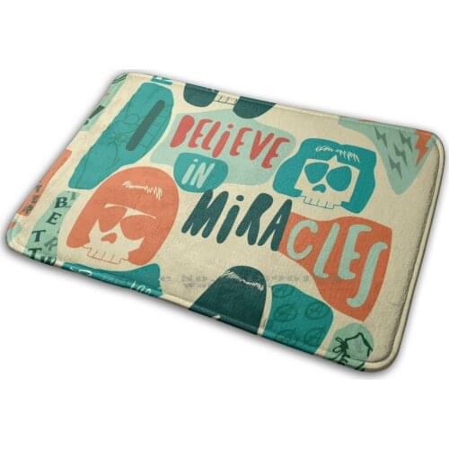 I Believe In Miracles Mat Rug Carpet Anti-Slip Bedroom Entrance Door Mat Joey Ramone Humor Punk Band Positivity Believe Better