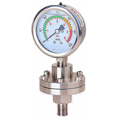 M14X1.5 Shockproof Diaphragm Pressure Gauge 0.6 1.6 2.5 MPa Radial Install