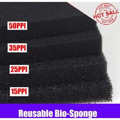 Reusable Biochemical Sponge Water Filter Fish Tank Pond Foam Bio-sponge Filter Aquarium Accessories Black