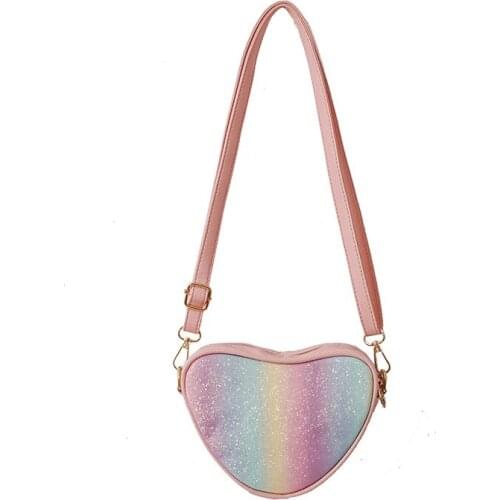 Fashion Laser Colorful Women Shoulder Bag 2021 New Summer Heart Shape Crossbody Bags for Woman Zipper Shopping Versatile Bag