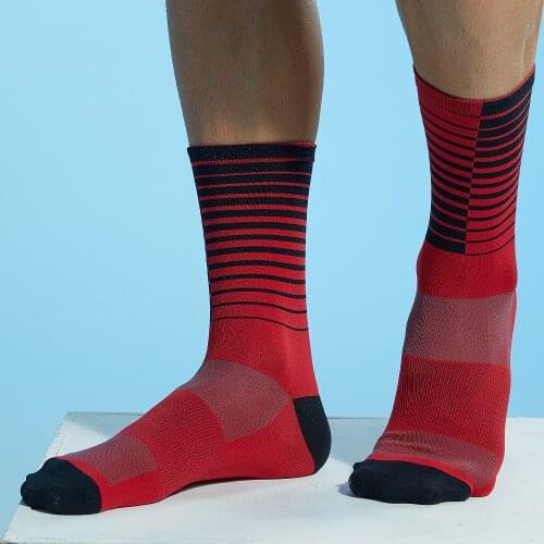 CHEJI Cycling Socks Men Women Knee-High Bicycle Socks Breathable Anti-sweat Outdoor Sports Socks Male