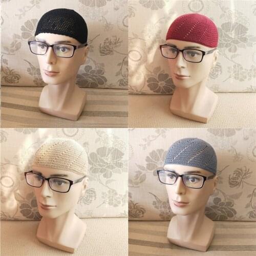 New Muslim mens prayer hat net hat Turkish Arabic knit hat islamic hat turban Arabic hand-crocheted hat islamic fashion