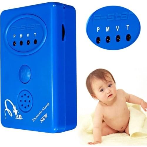 2018 New Top Quality Blue Bedwetting Enuresis Adult Baby Urine Bed Wetting Alarm +Sensor With Clamp Baby Care