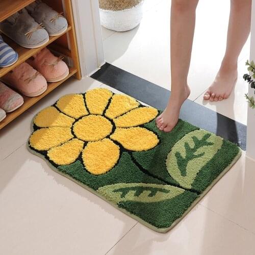 Newest Sunflower Bedroom Kitchen Living Room Carpet Microfiber Bathroom Door Non-Slip Floor Mat Bath Mat Toilet Carpet Rugs