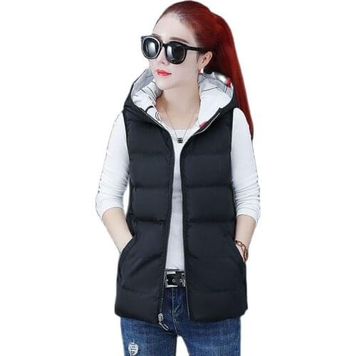 Autumn Winter Vests Women 2021 New Slim Casual Hooded Long Waistcoat Female Plus Size M-4XL Mujer Cotton Vest Colete Feminino