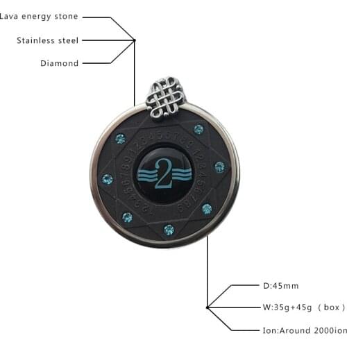 Lava Stone Scalar Bio Quantum Energy Pendant Necklace Number 2