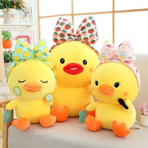 Plush toy cute makeup duck doll makeup little yellow duck doll pillow grab machine doll gift