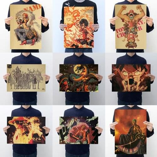 Japanese Anime Poster One Piece Luffy Canvas Painting Mural Wall Picture Living Room Bedroom Home Decoration Kids Gifts