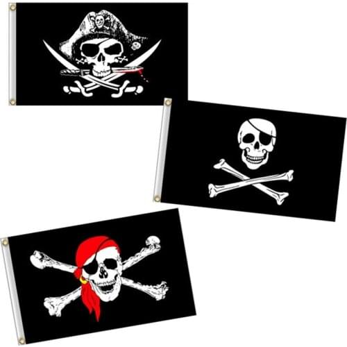 60x90CM Home Party Holiday Decoration Banner Pirate Flag Printing Banner Skull Flag