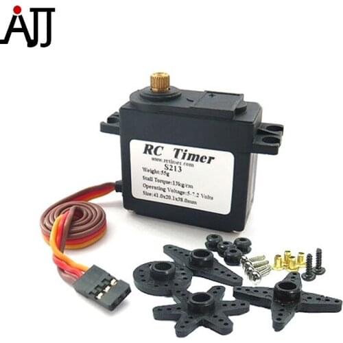 RCtimer 213MG Metal Gear Standard Servo 55g 13KG 0.16sec for 20-1.20 Size Airplanes RC213