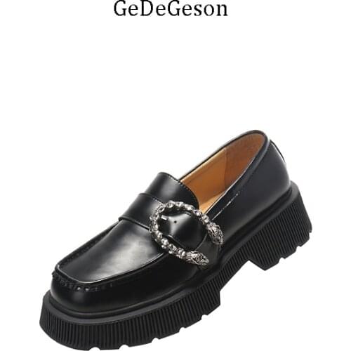 Spring New Pumps Female 2021 Snake D Genuine Cowhide Leather Sheep Skin Lining 5 CM High Heel Fashion High-End Shoes Comfortable