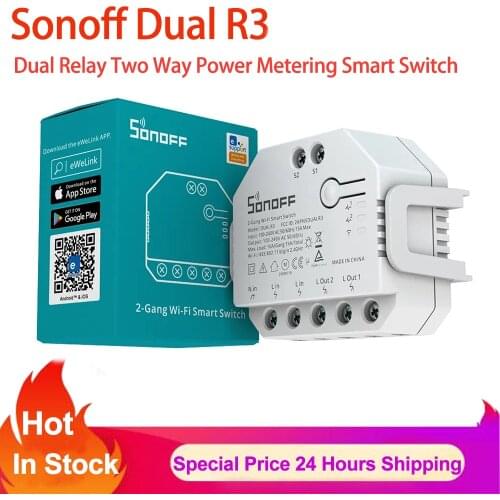 Sonoff Basic Dual R2 Smart Switch Wifi Smart Home Remte Control Timer DIY Switch Via Ewelink APP Work with Alexa Google Home