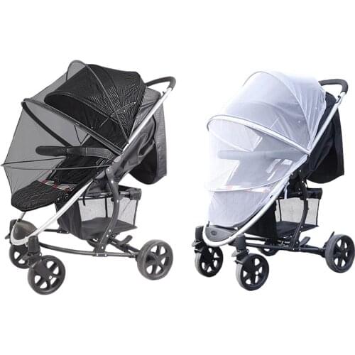100cm Universal Baby Carriage Full Cover Mosquito Net Foldable Two-way Zippered Mesh Mosquito Net Stroller Accessories