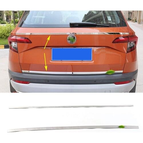 For Skoda Karoq 2017-2021 Car Boot Tail Door Rear Trunk Lip Trim Exterior Mouldings Accessories Tailgate Protection Decoration