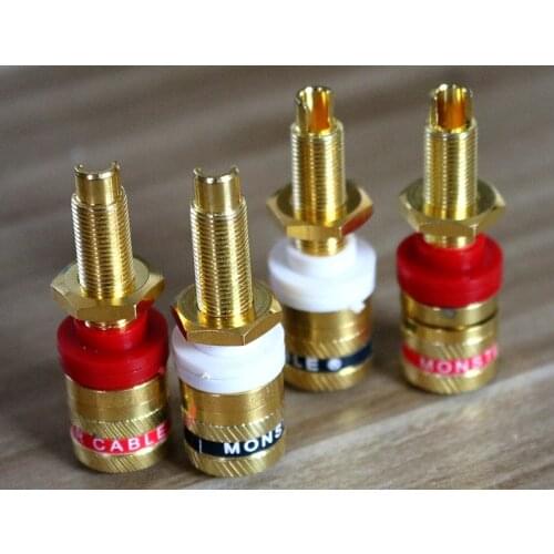 ZEROZONE 2 pair (4pcs) Pure copper Gold plated Speaker terminal long foot type L9-31