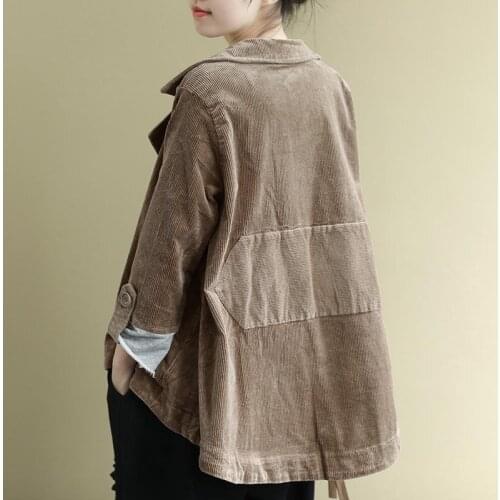 2020 Ancient Coffee Clothes Autumn Corduroy Denim Jacket Women Harajuku Chaqueta Mujer Veste Femme Riverdale Streetwear Coat