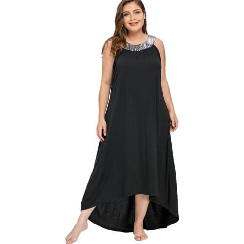 Plus Size Halter Tunic Long Dress Women High and Low Party Dresses Elegant Maxi Dress Sexy Sleeveless Women Summer Vestidos