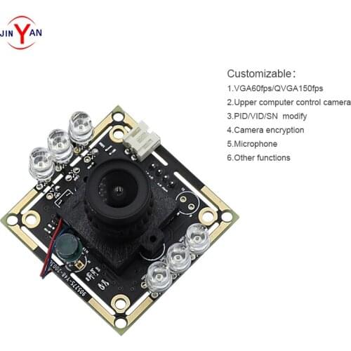 0.3MP Visual doorbell USB WDR low illumination camera Black White / color IR-cut camera module OV7740