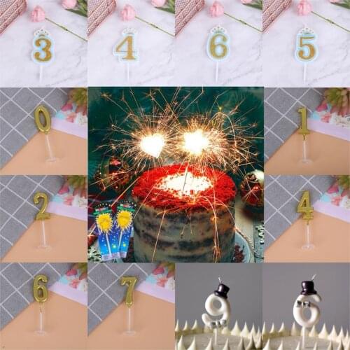 1/5pcs Cake Decoration Digital Birthday Candles Cake Topper Decoration Smokeless Birthday Number Threaded Candle Candle Birthday