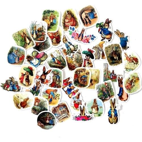 10 Sets=400PCS Cute Bunny Stickers Diary Notebook Computer Helmet PVC Waterproof Stickers