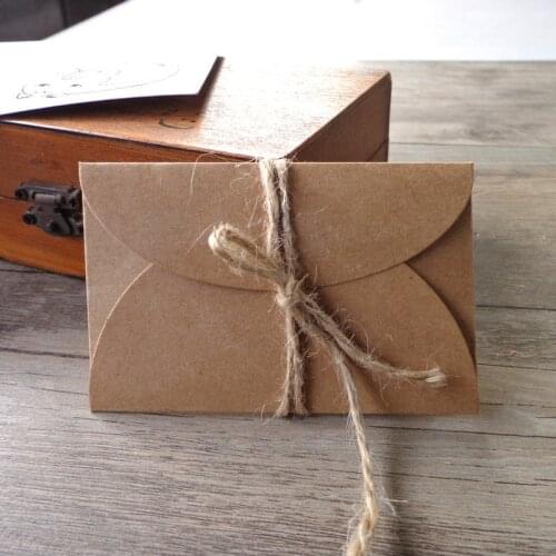 20pcs 9x6cm Kraft Paper Mini Envelope Creative Retro Gift Thanksgiving Blessing Greeting Card Envelope Small Paper Bag