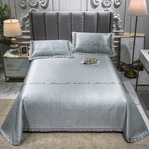 2020 new products Ice silk embroidery Bed cover Fitted Sheet Pillowcases 2/3 pcs Baobian corner Bedding