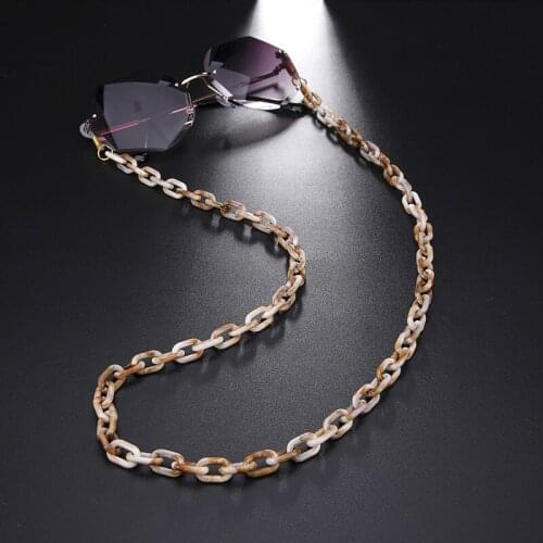 2021 New Fashion Jewelry Acrylic Masked Sunglasses Glasses Chain Eyeglass Eyewear Lanyards Leopard Face Mask Necklace Lanyards