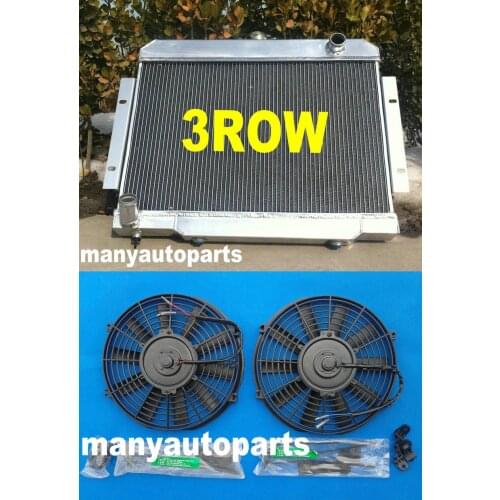 3 ROWS 1970-1985 FOR Jeep CJ ALUMINUM RADIATOR + 2 FANS 71 72 73 74 75 76 77 78 79