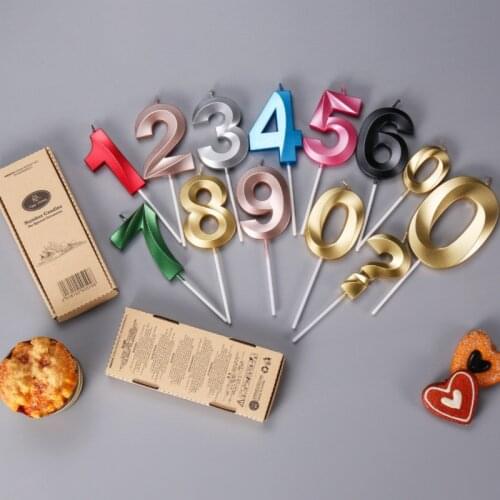 5CM Cake Cupcake Candle Toppers 0-9 Number Decoration Kids Princess/ Prince Birthday Bar Candles Girl Wedding Party Decoration