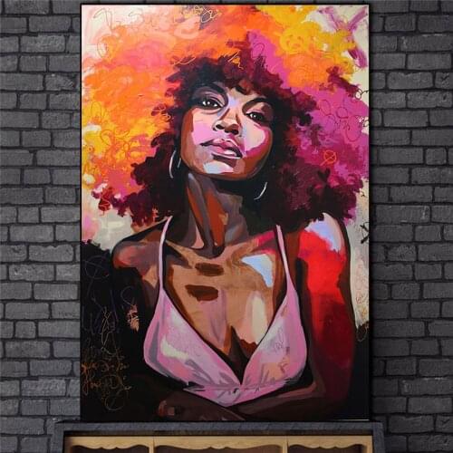 Abstract Sexy African Woman Canvas Art Posters And Prints Black Girls Canvas Paintings On the Wall Art Pictures Home Wall Decor