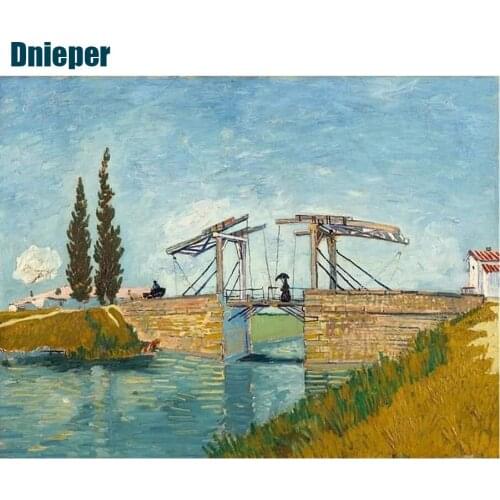 Diamond Painting Countryside Wooden Bridge Diamond Embroidery Oil Paint Cross Stitch Full Round Drill Manual Gift Home Decor