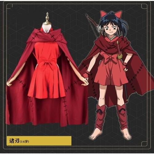 Anime Inuyasha Yashahime: Princess Half-Demon Moroha Battle Uniform Red Dress Cosplay Costume Unisex Halloween FreeShipping 2020
