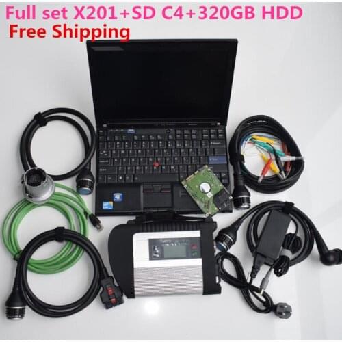 Auto Repair Scanner automotivo diagnosis tool MB Star C4 SD Connect C4+used laptop X201 I7 8G+320GB HDD newest software V12/2020