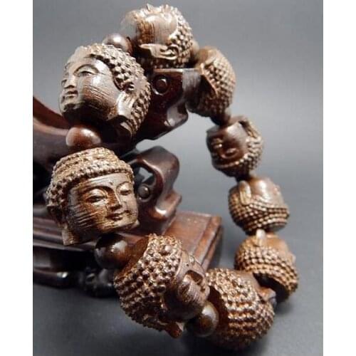 Guanyin Agarwood Rosary Beads | Excellent hand carved, beads to ward off evil, hand carved bracelet 9, free shippingpté à la