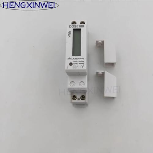 DDS5188 5(20)A 5(32)A 220V/230V 50HZ LCD Single phase Din rail KWH Watt-hour meter Din rail Meter Din rail electric energy meter