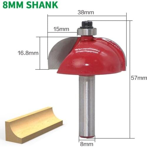 1PC 8MM Shank Milling Cutter Wood Carving Cove Bit With Bearing Cove Edging and Molding Router Bit - 7/8" Radius Wookworking