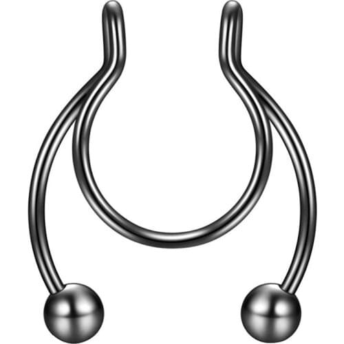 Punk Fashion Sexy Alloy Nose Ring Non Piercing Stainless Steel Fake Nose Ring Septum Nose Hoop For Women And Men