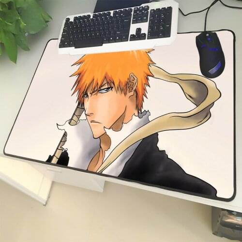 XGZ Cartoon Large Size Mouse Pad Black Lock BLEACH Protagonist Ichigo Handsome Boy Laptop PC Table Mat Rubber Universal Non-slip