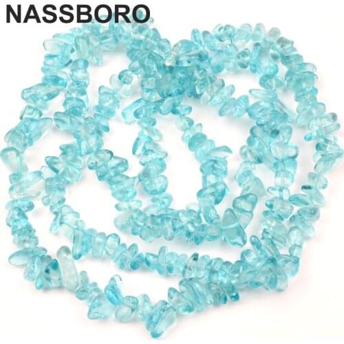 Natural Blue Popcorn Crystal Irregular Chips Beads Gravel Stone For Jewelry Making Quartz Wholesale Diy beads Strand 34" 5~9mm