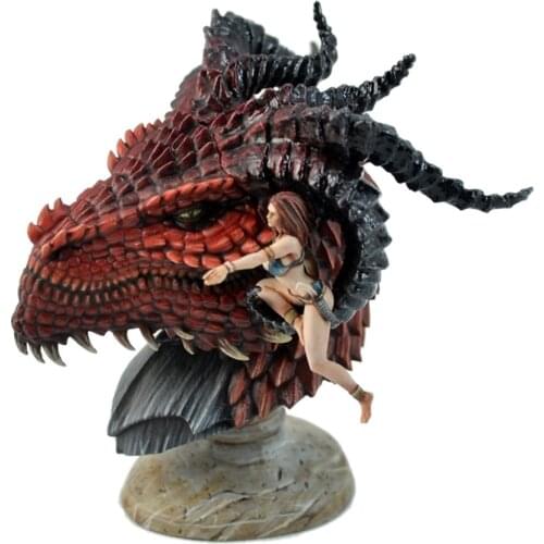Unpainted Dragon & Queen Resin Bust Assembly Model Figure Resin Kit Bust Colorless Models Self-Assembled Toys